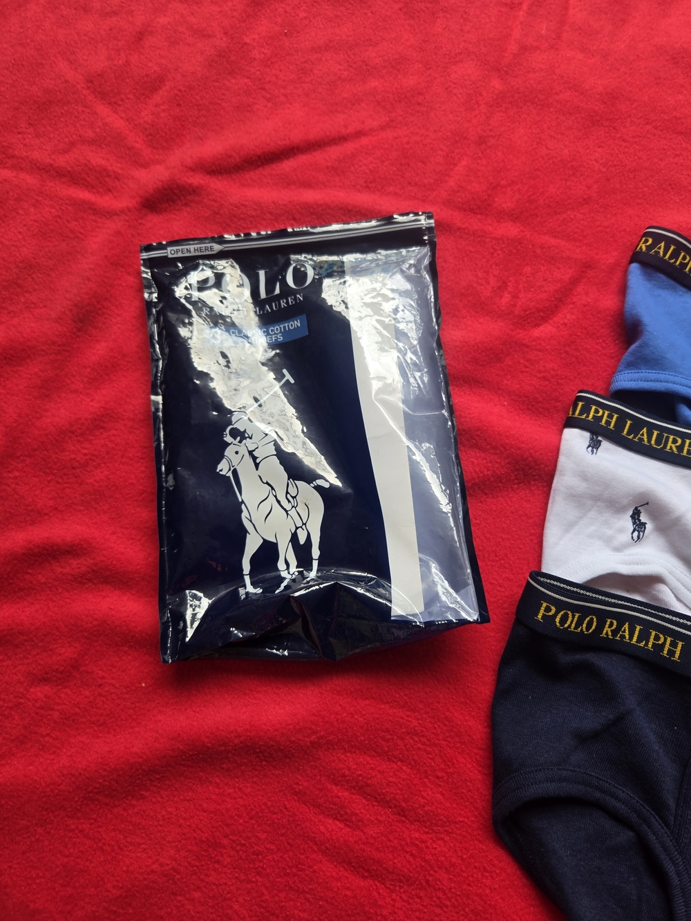 Polo  Ralph Lauren Boxer Briefs 3 Pack with Navy, White, Blue Trim New Sz 18 20